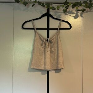 Gilly Hicks M Gray Sleepwear Top With A Tied Bow